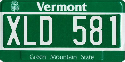 VT license plate XLD581