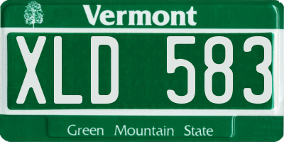 VT license plate XLD583