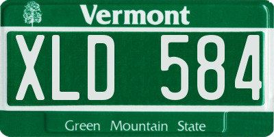 VT license plate XLD584