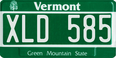 VT license plate XLD585