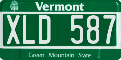 VT license plate XLD587