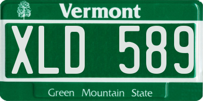 VT license plate XLD589