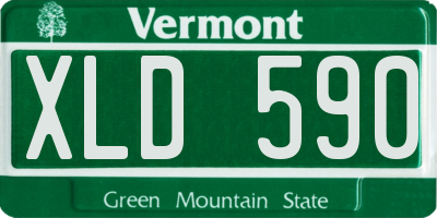 VT license plate XLD590