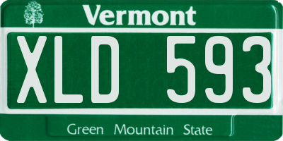 VT license plate XLD593