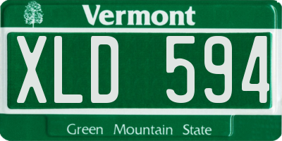 VT license plate XLD594