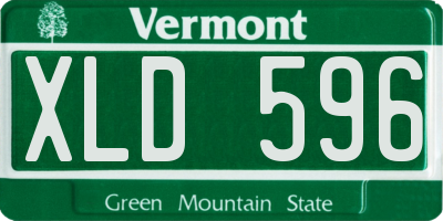 VT license plate XLD596