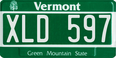 VT license plate XLD597