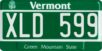 VT license plate XLD599