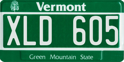 VT license plate XLD605