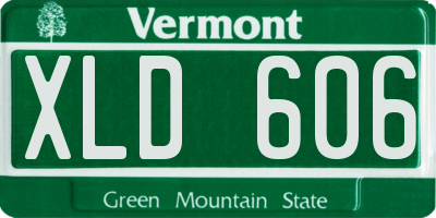 VT license plate XLD606