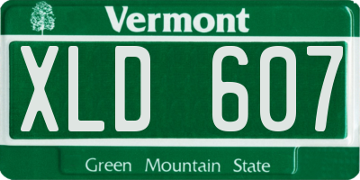 VT license plate XLD607