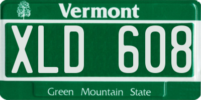 VT license plate XLD608