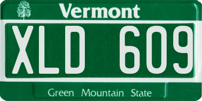 VT license plate XLD609
