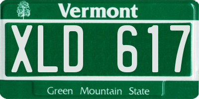 VT license plate XLD617