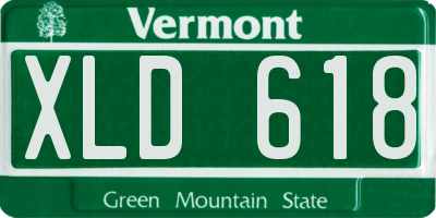 VT license plate XLD618