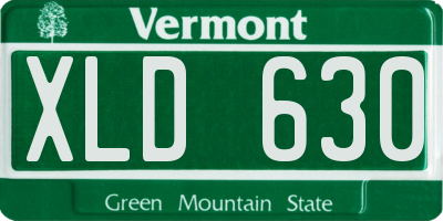 VT license plate XLD630