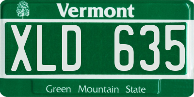 VT license plate XLD635