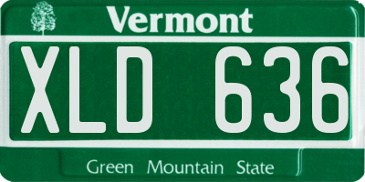 VT license plate XLD636