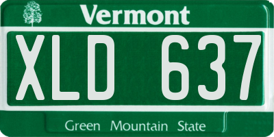 VT license plate XLD637