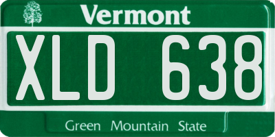 VT license plate XLD638