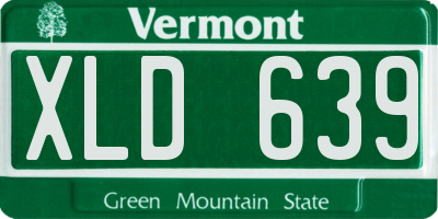 VT license plate XLD639