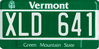 VT license plate XLD641