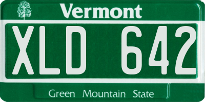 VT license plate XLD642