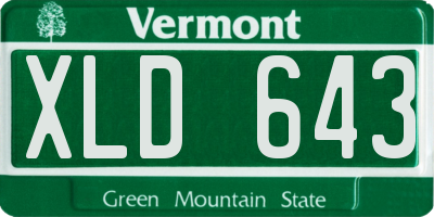 VT license plate XLD643