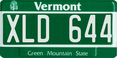 VT license plate XLD644