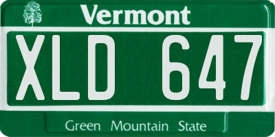 VT license plate XLD647