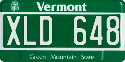 VT license plate XLD648