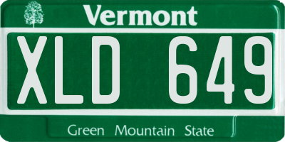 VT license plate XLD649