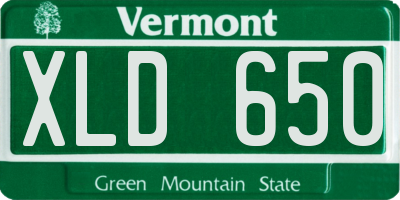 VT license plate XLD650
