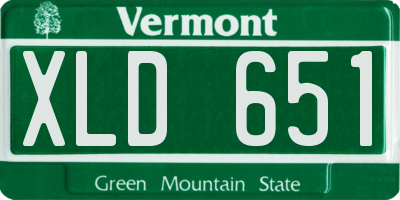 VT license plate XLD651