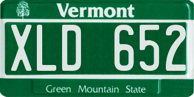 VT license plate XLD652