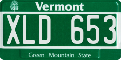 VT license plate XLD653