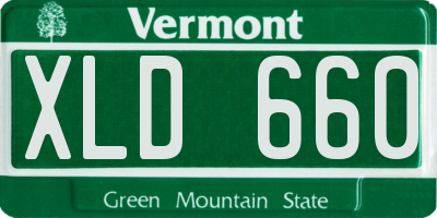 VT license plate XLD660
