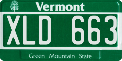 VT license plate XLD663