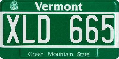 VT license plate XLD665