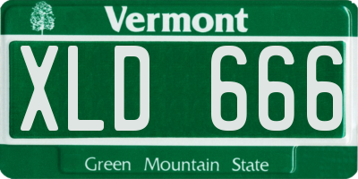 VT license plate XLD666