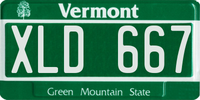 VT license plate XLD667