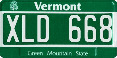 VT license plate XLD668