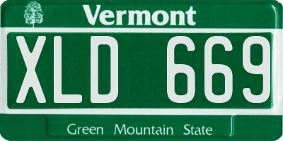VT license plate XLD669
