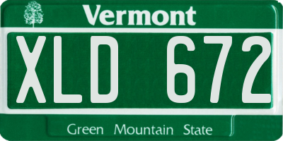 VT license plate XLD672