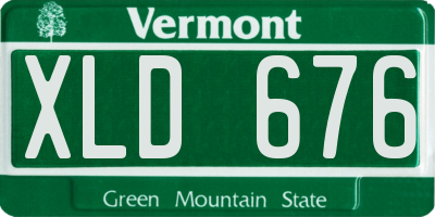 VT license plate XLD676