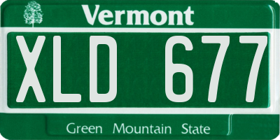 VT license plate XLD677
