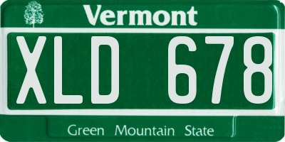 VT license plate XLD678