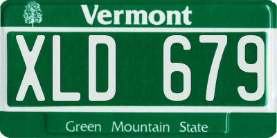 VT license plate XLD679