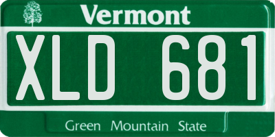 VT license plate XLD681
