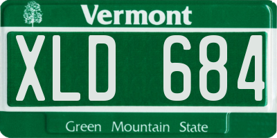 VT license plate XLD684